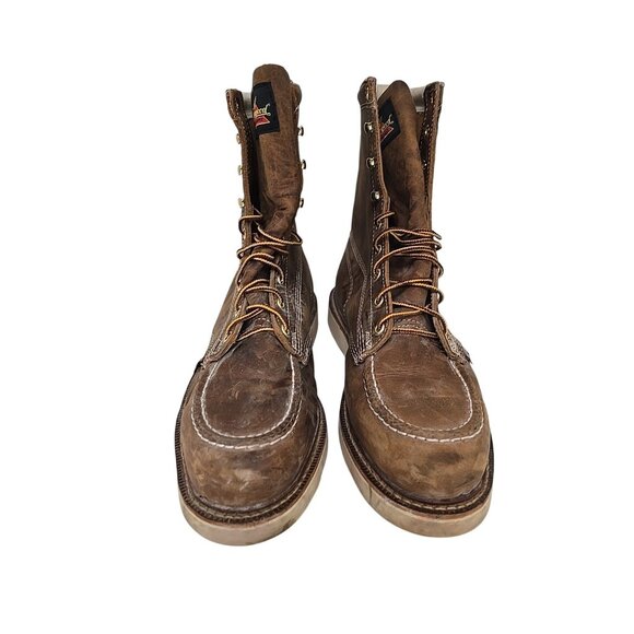 Thorogood Men's 8" Wedge Sole Soft Toe Work Boot (U.S.A.) 814-4178 Brown 12D - Picture 6 of 7